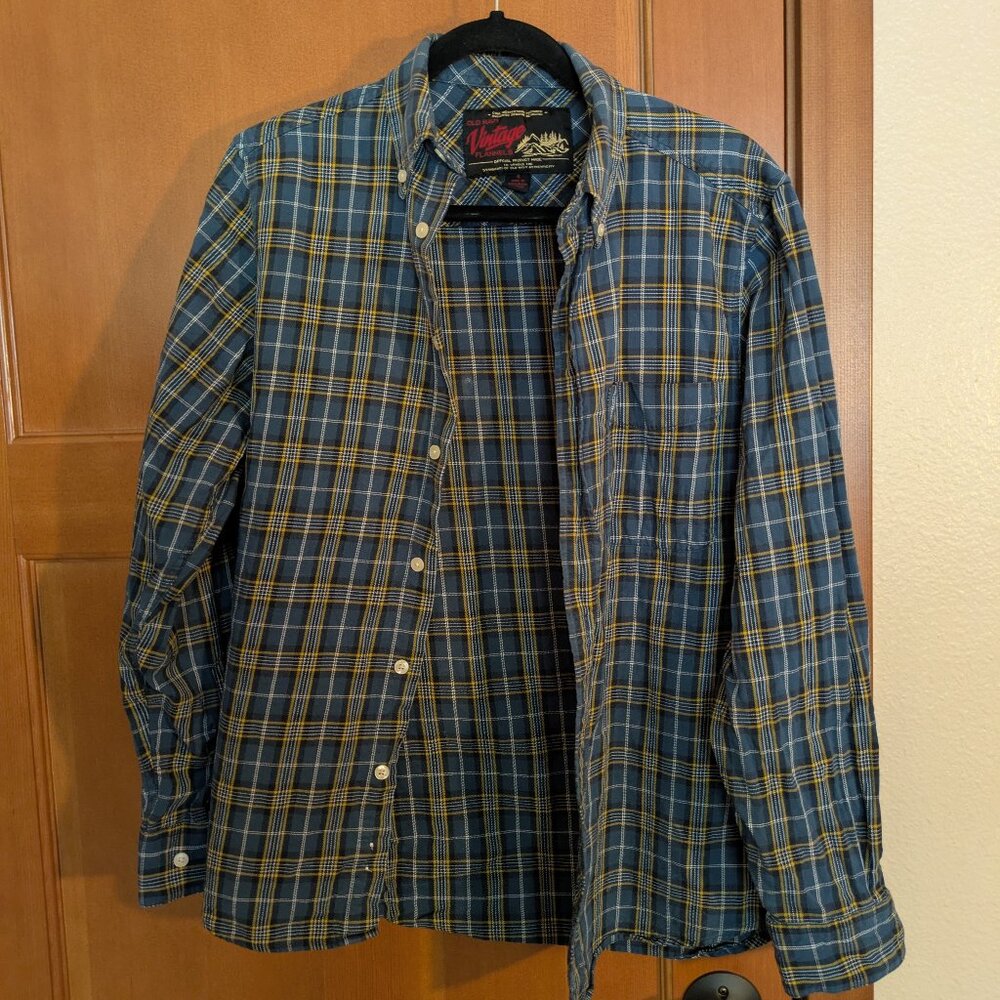 Old Navy Vintage Flannel Blue EUC